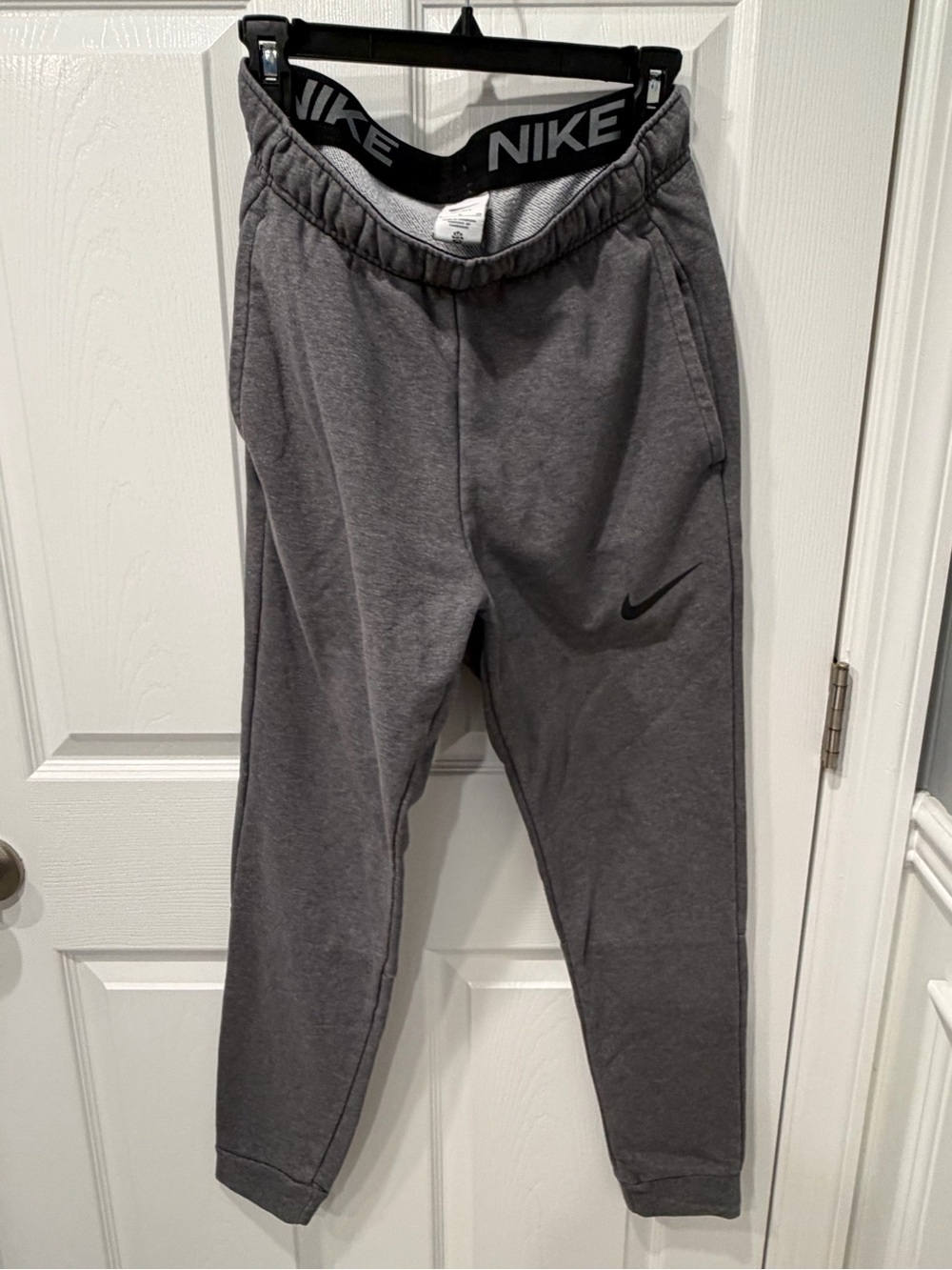 Nike Gray Kids Sweatpants with Black Waistband